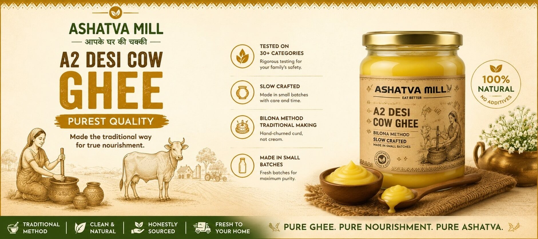 A2 desi cow ghee made the traditional way